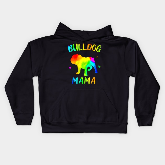 Bulldog Mama Colorful Kids Hoodie by snnt